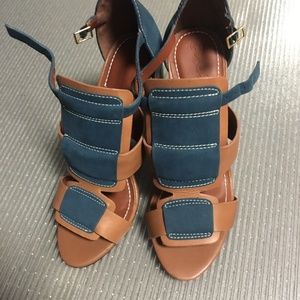 Elizabeth and James Colorblock Leather Sandals